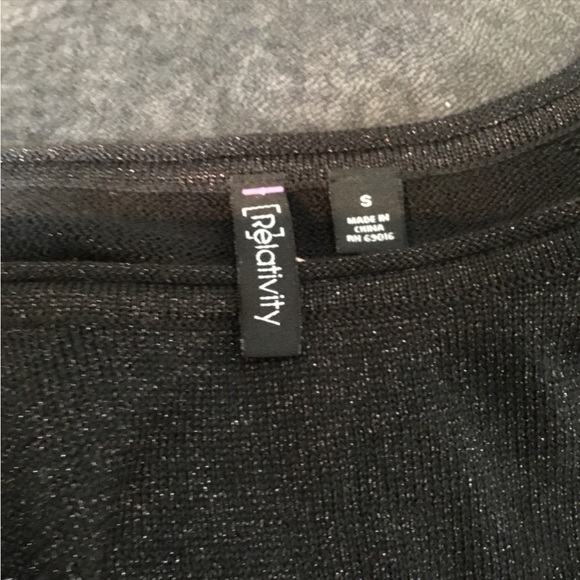 Relativity sweater Womans small black open knit with gold shimmer - Picture 11 of 12